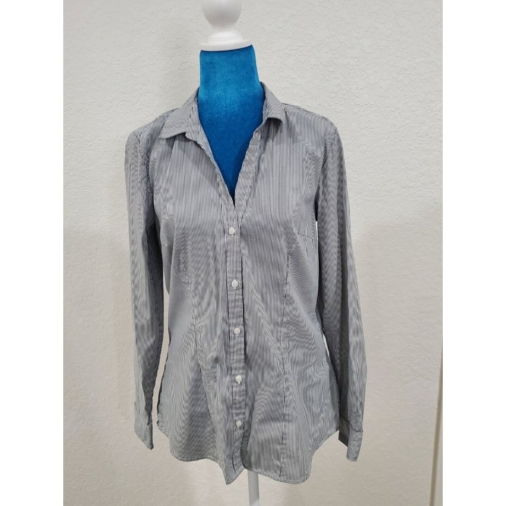 H&M Black And White Striped Blouse Size 12